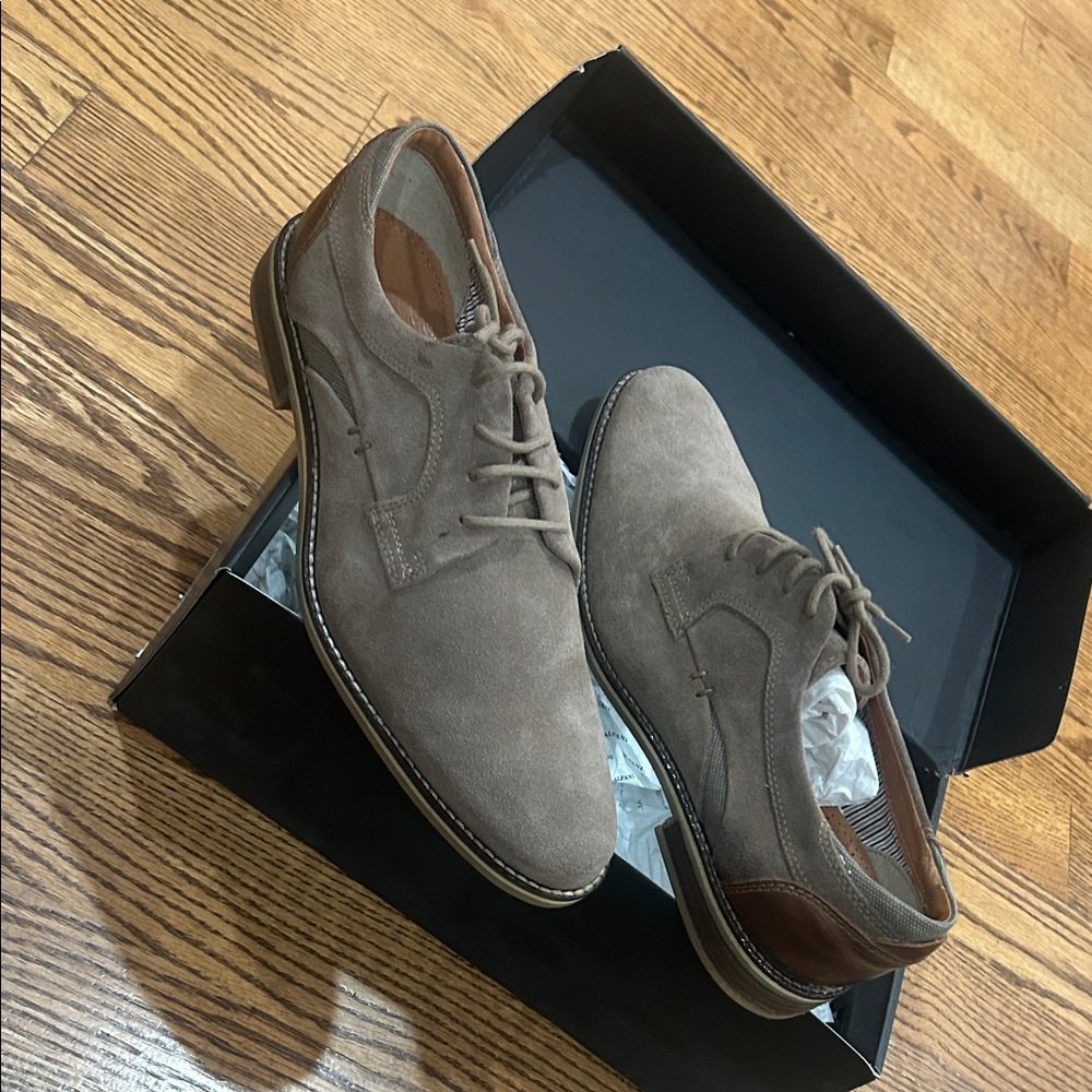Alfani Taupe Suede Oxfords